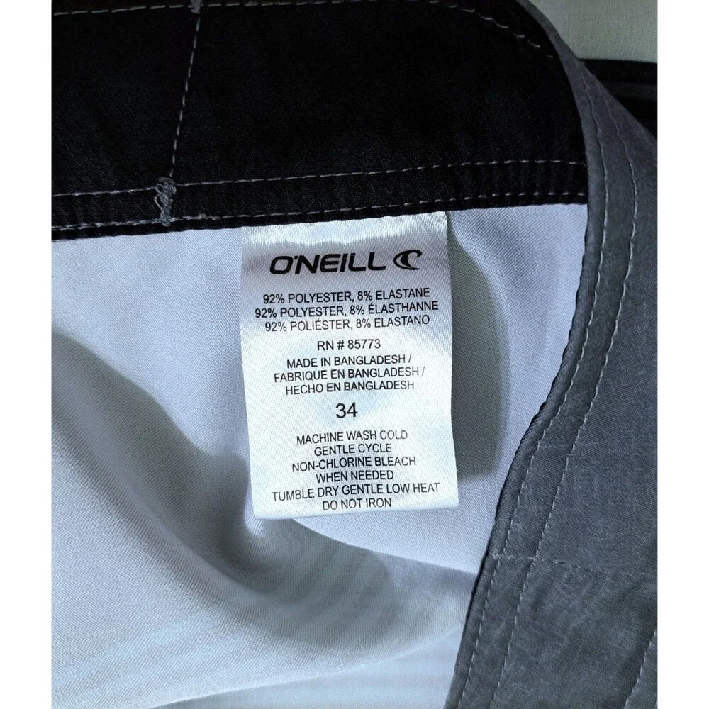 Oneill Boardshorts Hyperfreak Swim Trunks Hybrid Shorts Men’s 34 Cargo Gray